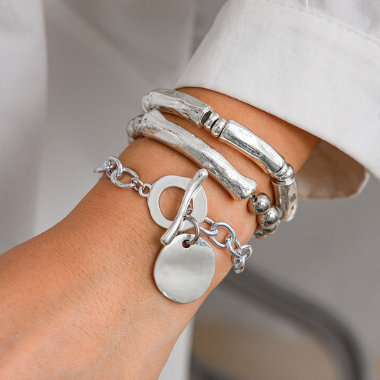 Punk lock charm bracelet