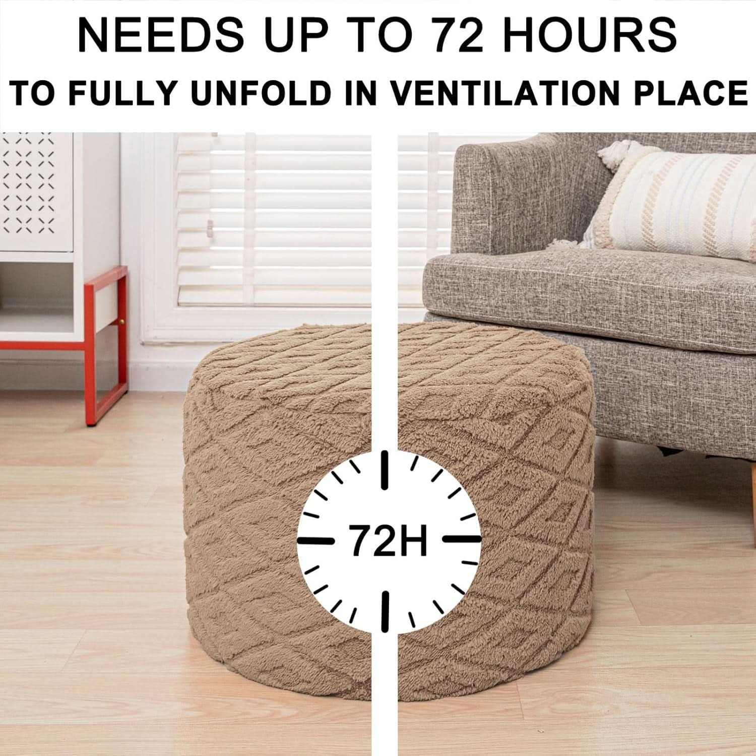 20x14 Inches Light Coffee Ultra Soft Foot Rest Ottoman