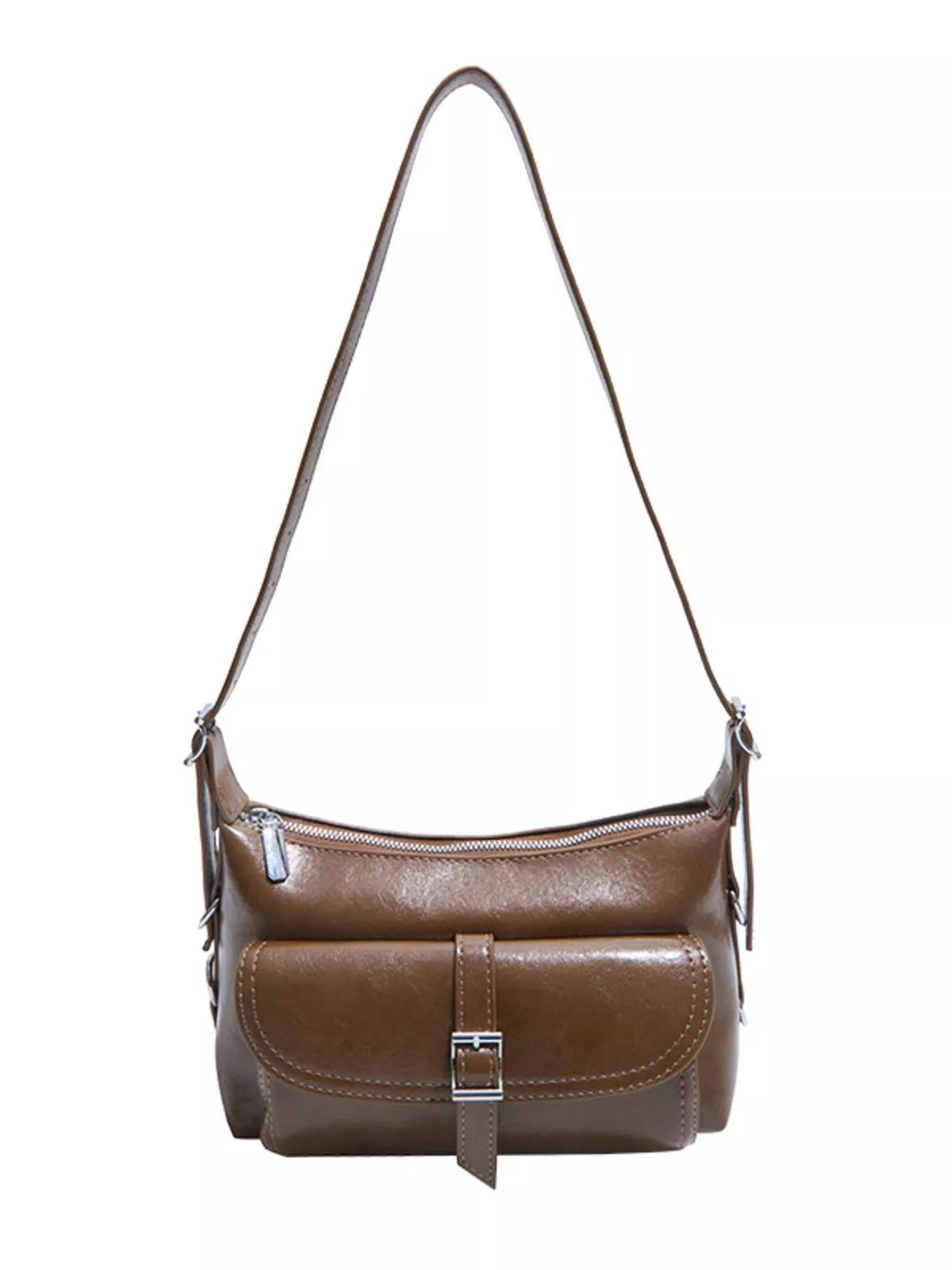 Vintage Style Buckle Decor Crossbody Bag