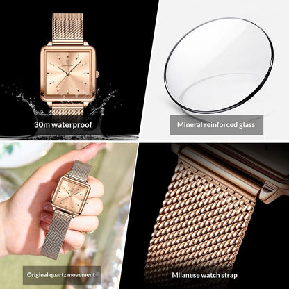 Womens Quartz Square Watch