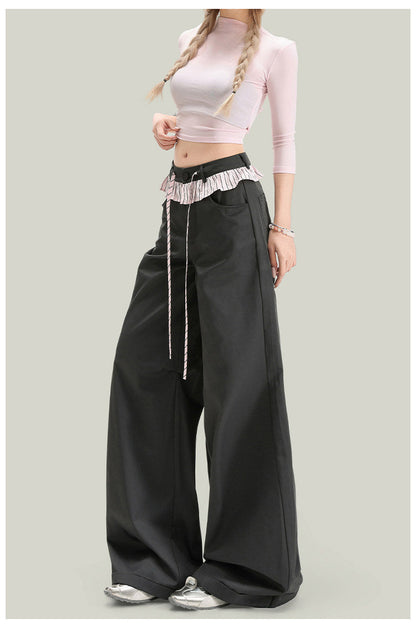 Women’s Vintage Lace Panel Casual Pants