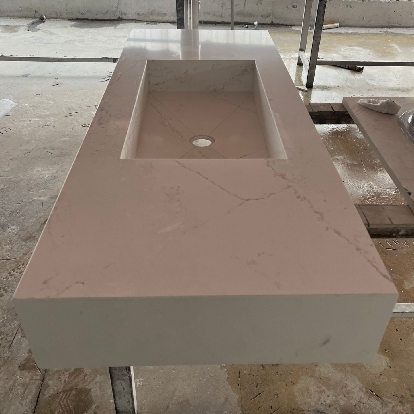 Handcrafted Silestone Quartz Sink - Polished Ethereal Glow Finish