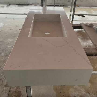 Handcrafted Silestone Quartz Sink - Polished Ethereal Glow Finish