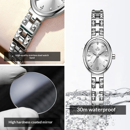 Affordable Luxury Quartz Watch With A Steel Bracelet For Women