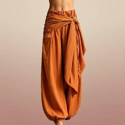 Women's High-Waist Tie-Waist Wide-Leg Pants