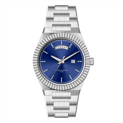 Business Gentleman's Log-Type Quartz Waterproof Steel Strap