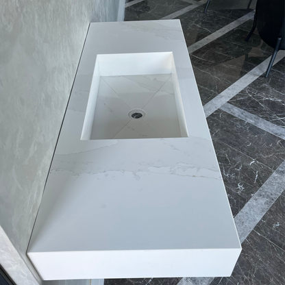 Calacatta Gold Engineered Quartz Kitchen Sink - Luxury Handcrafted Premium Design