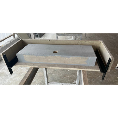 Handcrafted Custom Natural Beige Travertine Vein-Cut Trough Sink