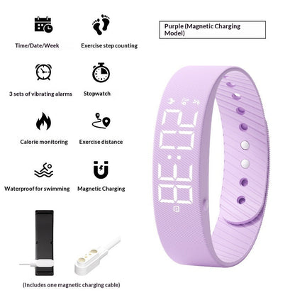 Smart Sports Watch For Men And Women Waterproof With Timing Function Silent Vibration Alarm And An Electronic Wristband