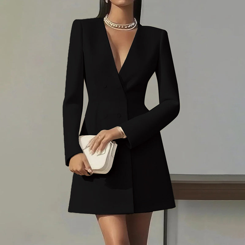 Women’s Deep V-Neck A-Line Dress