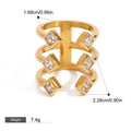 18K gold geometric gemstone inlaid exquisite design dazzling ring