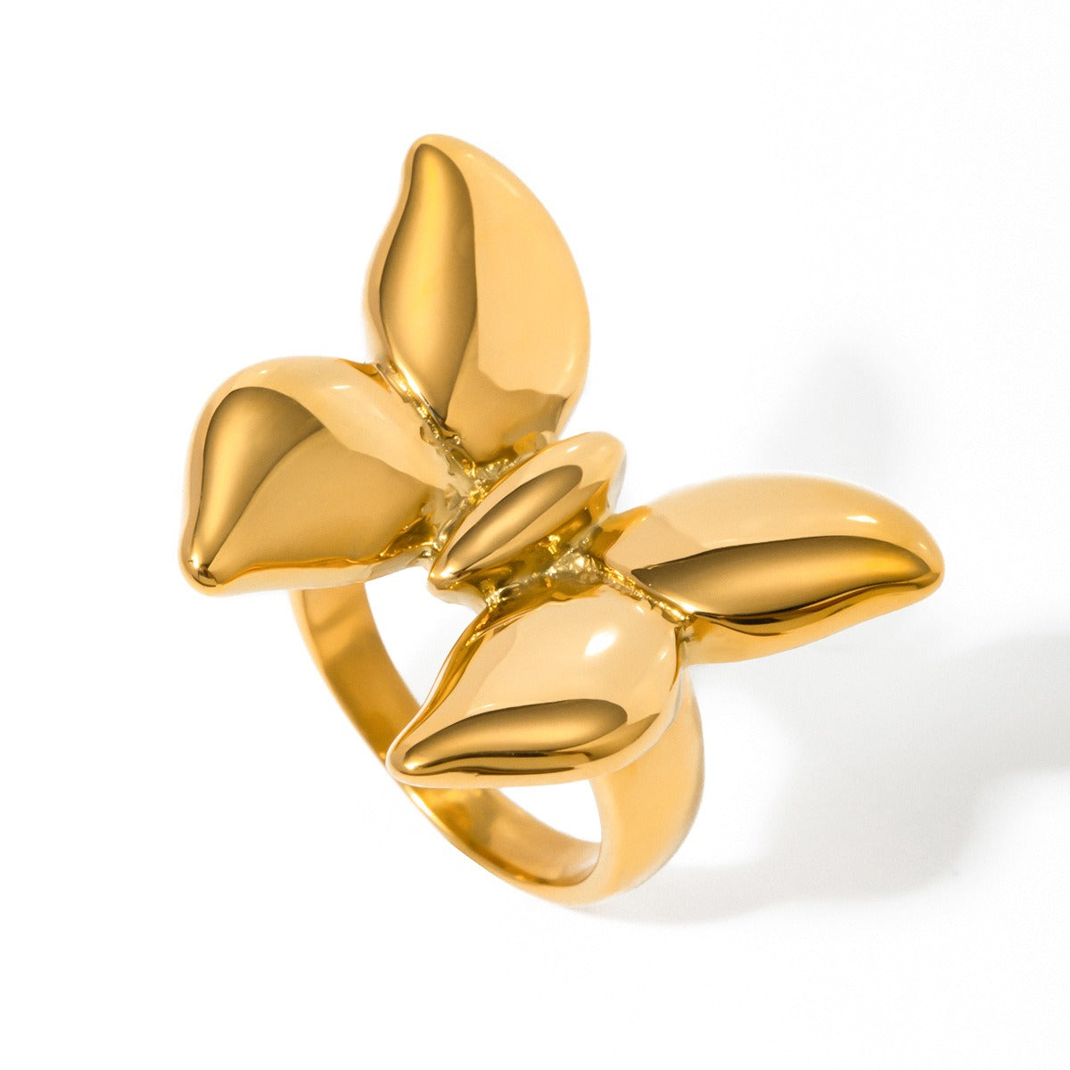 18K gold butterfly design exquisite and noble ring