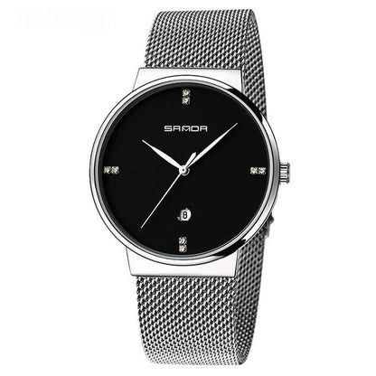 Quartz Watch, Personalized And Minimalist, Universal Wristwatch With A Calendar