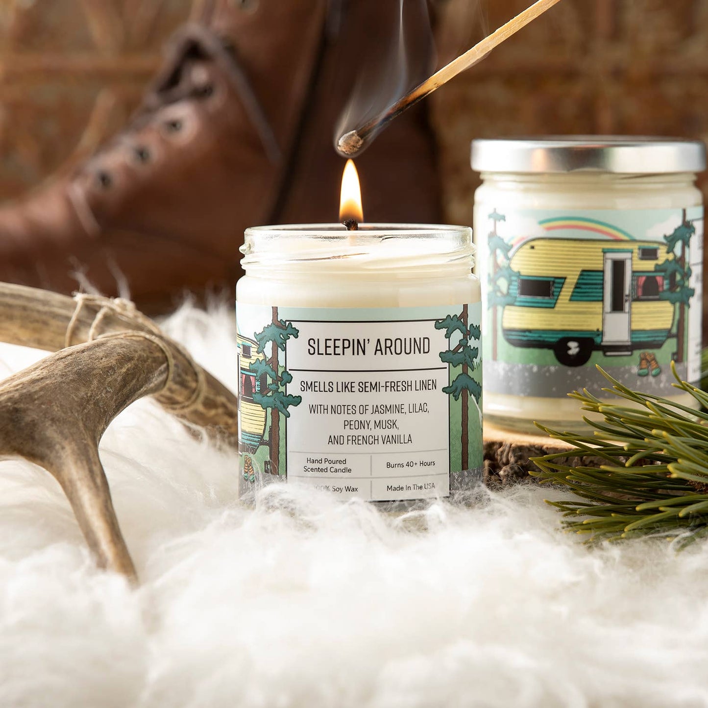 Sleepin Around Jasmine Lilac 8oz Soy Candle