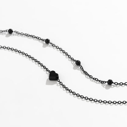 Light luxury fashion imitation pearl heart anklet