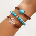 Ethnic style hand-woven gravel retro flying bird multi-layer winding leaf bracelet