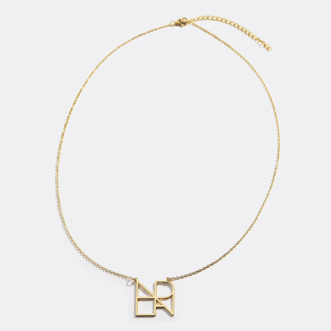 18k gold light luxury combination customized letter necklace