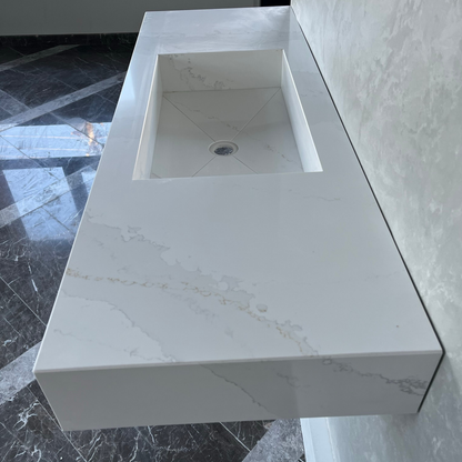 Calacatta Gold Engineered Quartz Kitchen Sink - Luxury Handcrafted Premium Design