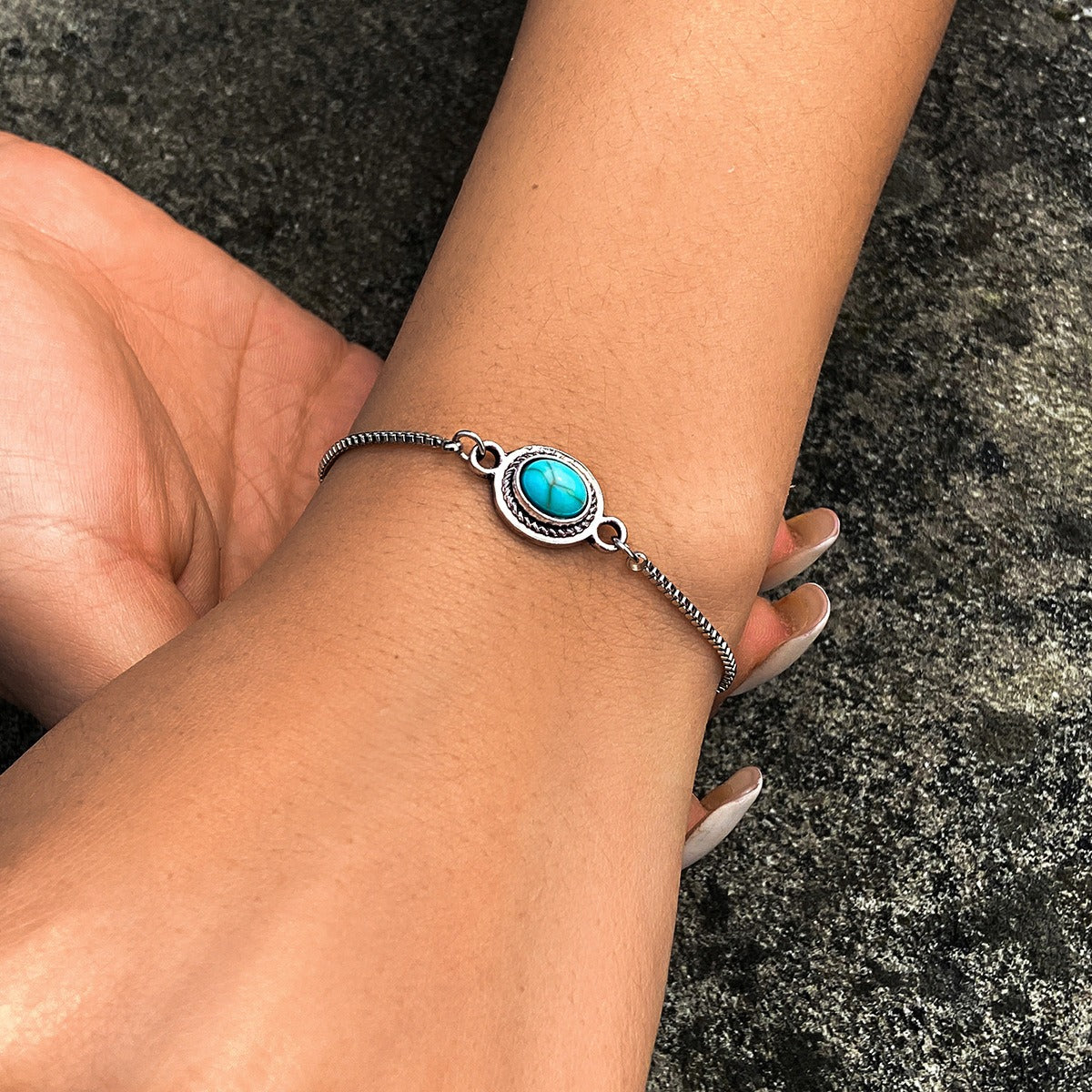 Vintage Charm Adjustable Turquoise Bracelet