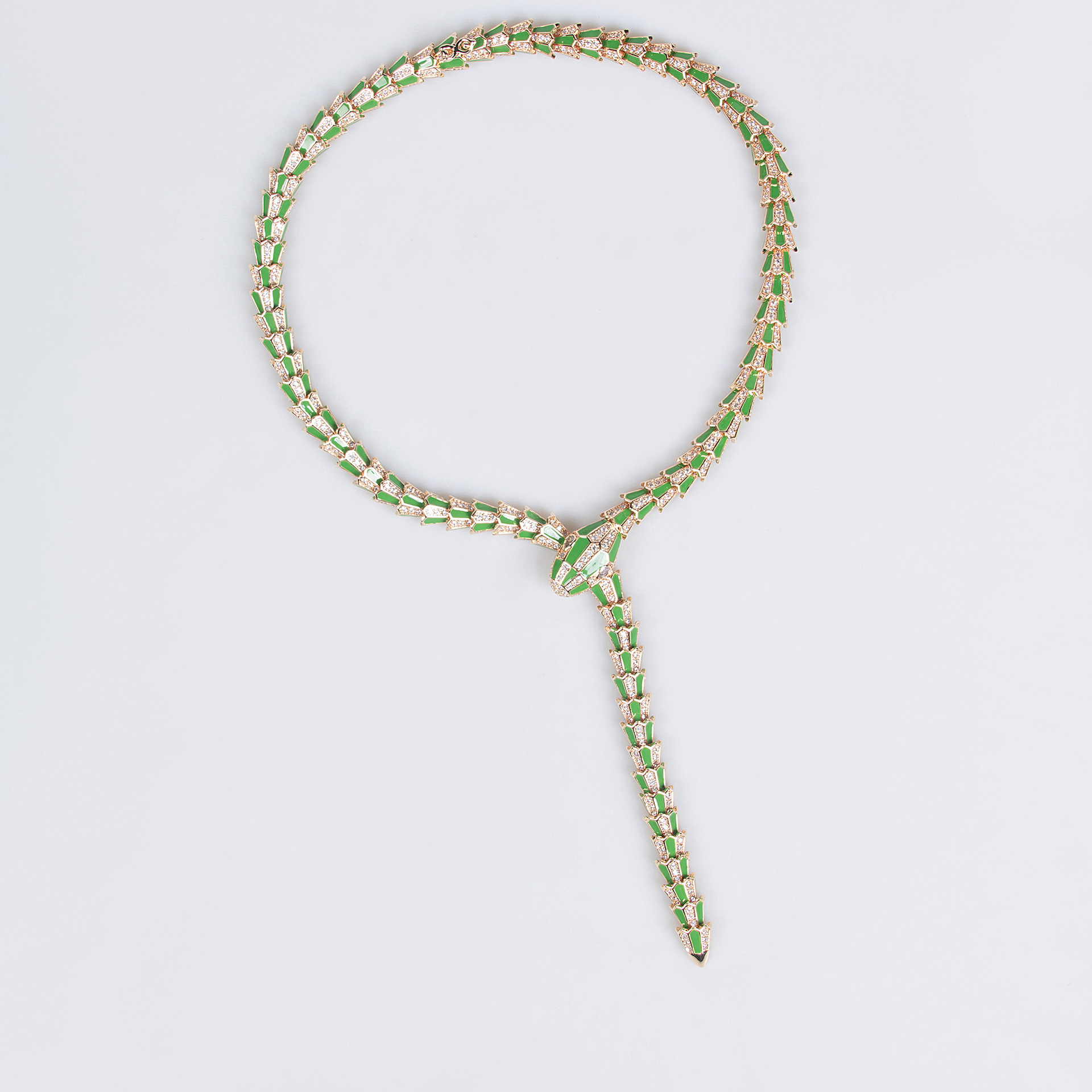 S925 Silver Snake-Shaped Enamel Necklace