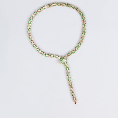 S925 Silver Snake-Shaped Enamel Necklace
