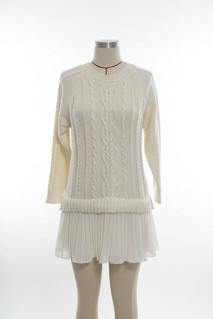 Cable Knit Sweater | Oversized Round Neck Pullover