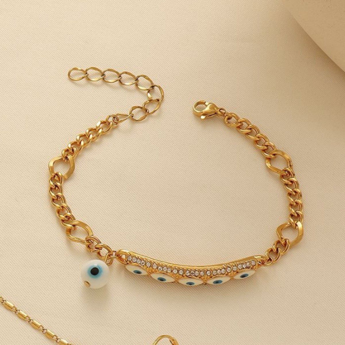 Middle Eastern Evil Eye Necklace, Bracelet and Earring Set