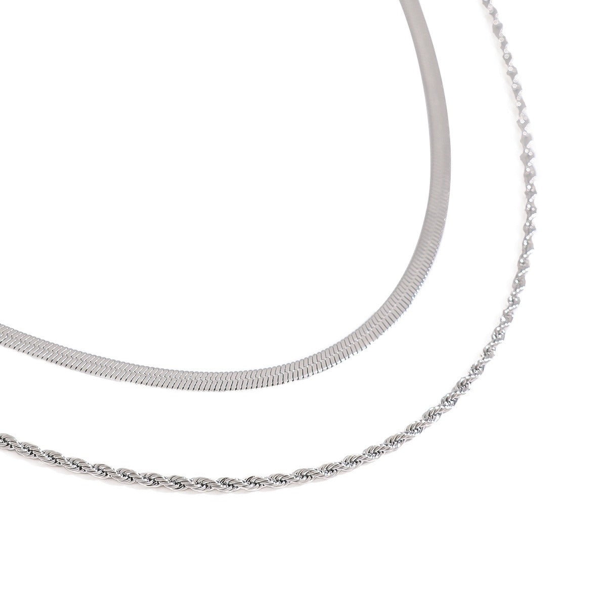 Double chain design simple personality necklace
