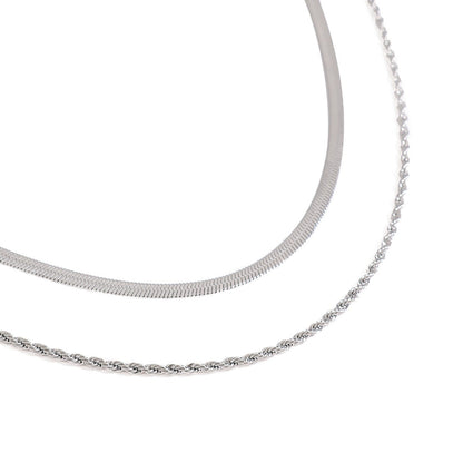 Double chain design simple personality necklace
