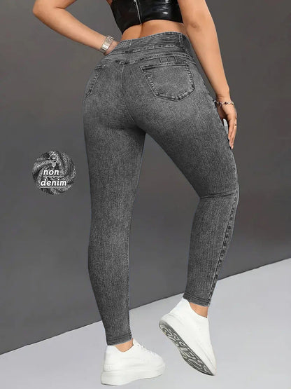 Retro Denim-Look Butt-Lifting Yoga Leggings – High-Elastic Fitness Pants