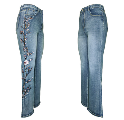 Women's High-Waist Vintage Stretchy Slim-Fit Flared Denim Pants