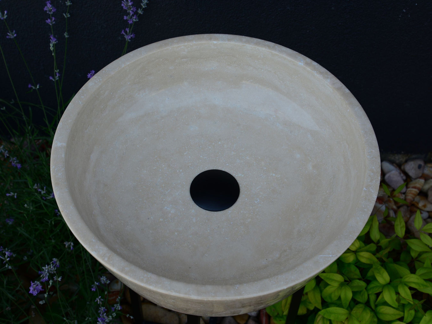 Light Travertine Handcrafted Vessel Sink - Authentic Hand Polished Natural Stone