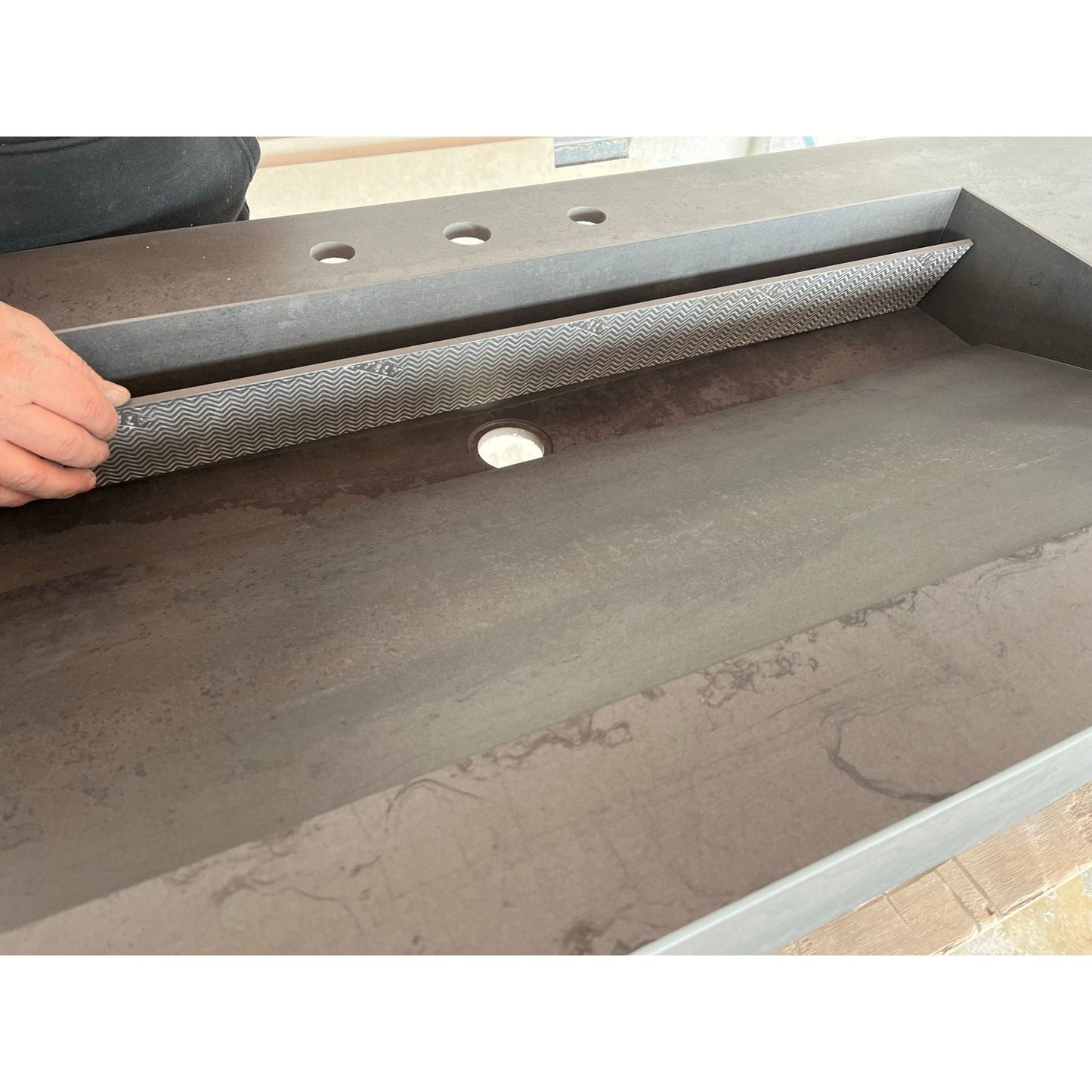 Metal Dark Engineered Porcelain Handcrafted Kitchen Bathroom Sink - Natural Stone Look