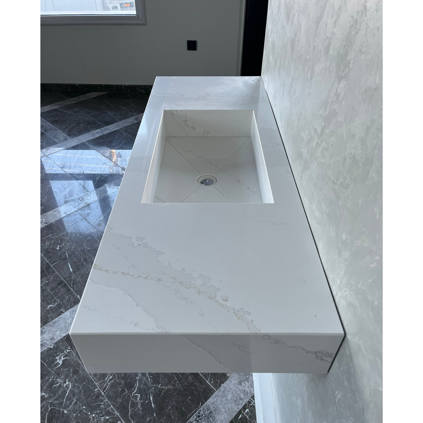 Calacatta Gold Engineered Quartz Kitchen Sink - Luxury Handcrafted Premium Design