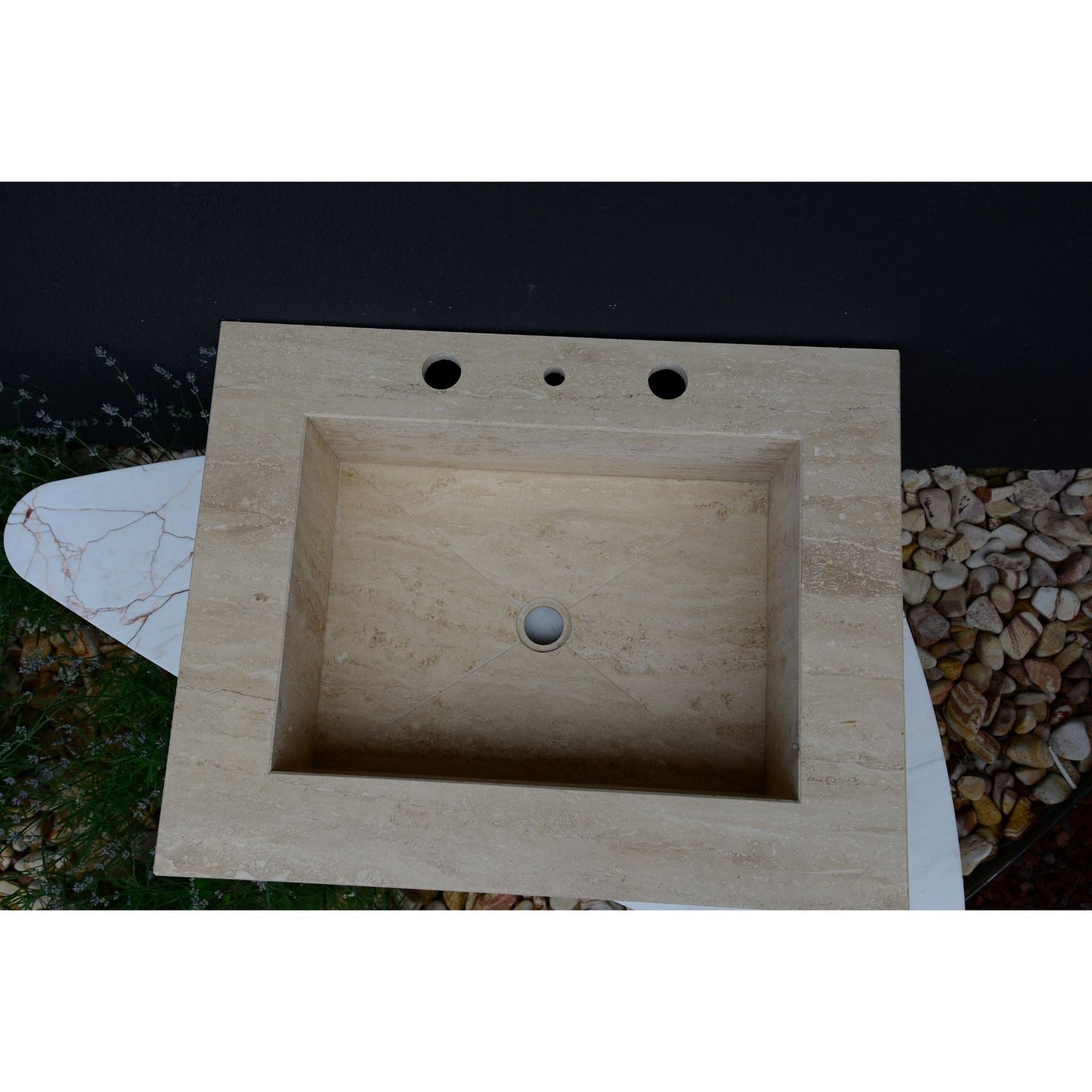 Travertine Bathroom Sink Handcrafted - Custom Artisanal Design