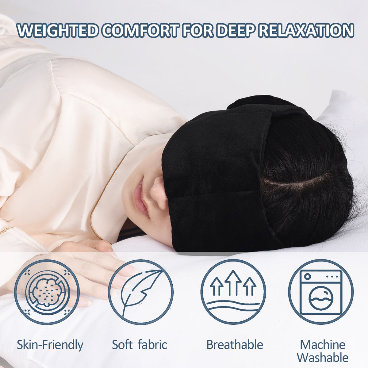 Closeout - Weighted Sleep Mask with Glass Beads for Men Women Sleeping Nap Travel
