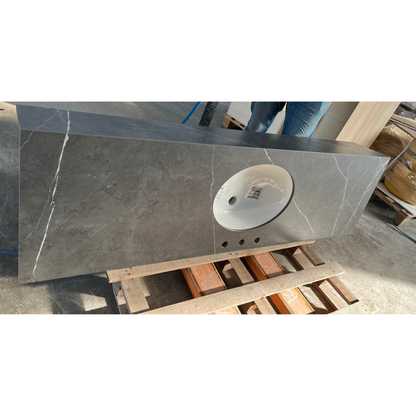 Pietra Grey Matte Porcelain Rectangular Sink - Contemporary Style
