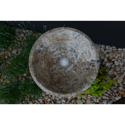 Valencia Travertine Conical Stone Vessel Sink Handmade Carved