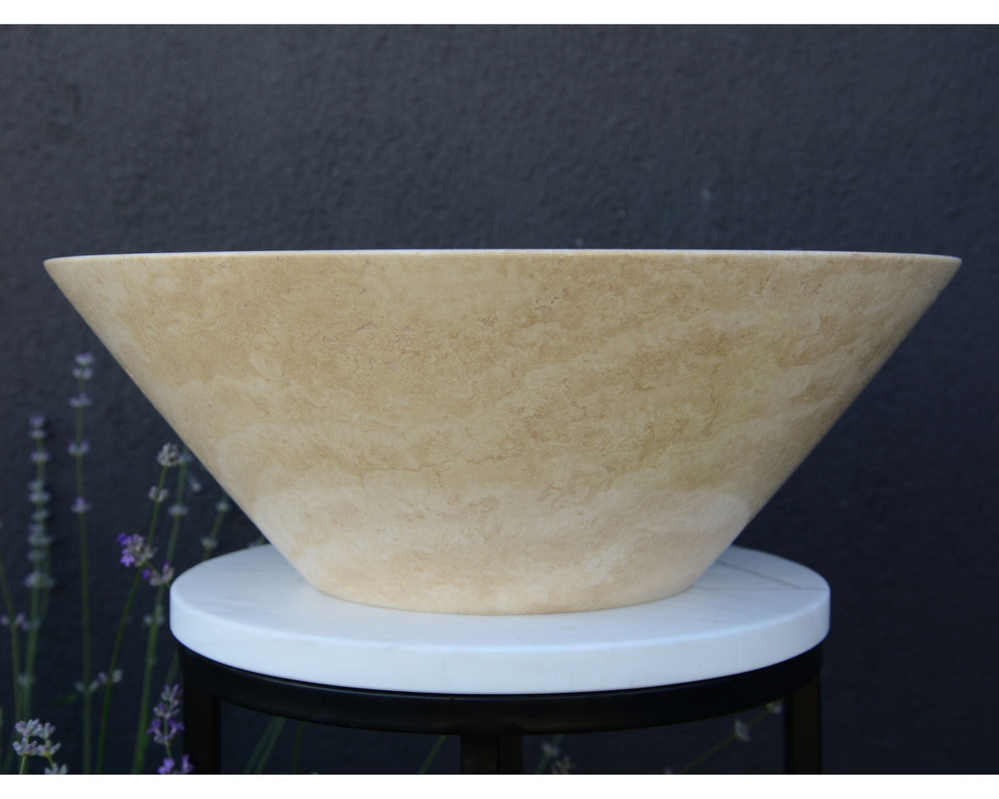 Handcrafted Light Beige Travertine Vessel Sink - Luxury Bathroom Vanity Countertop