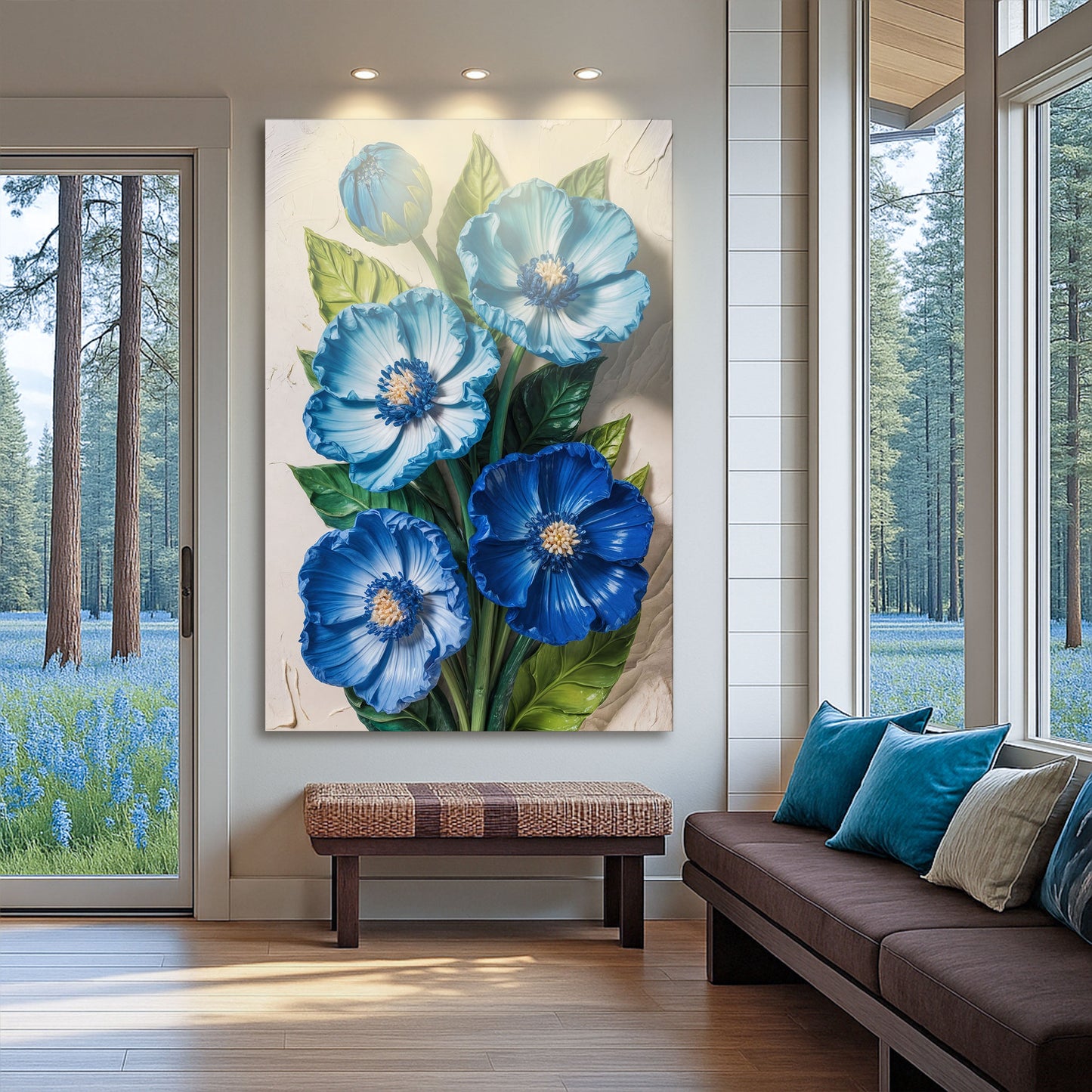 Blue Blossom Bouquet Wall Art