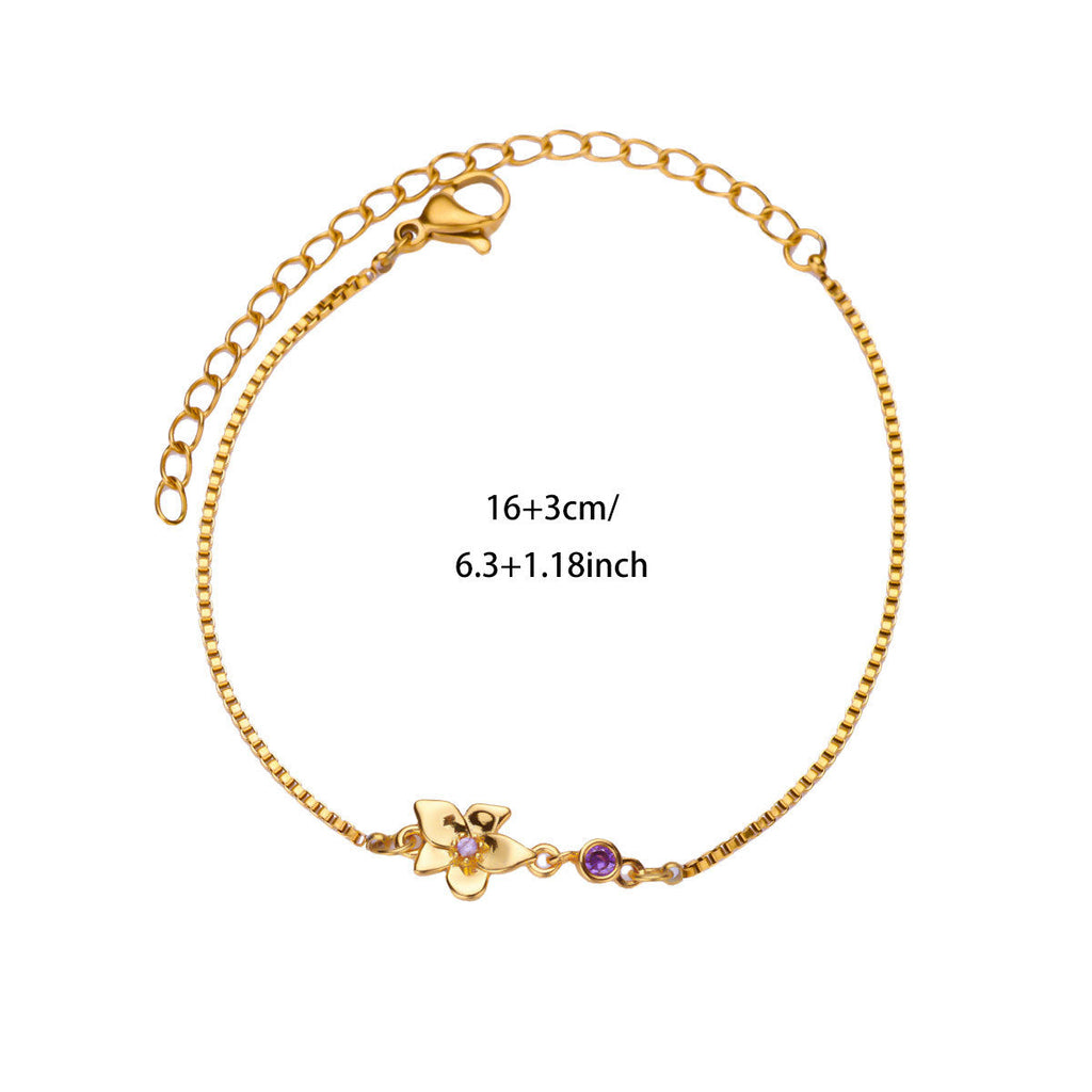 18 Gold December Birth Flower Bracelet