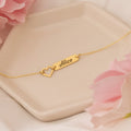 Hollow Heart Custom Name Bar Bracelet