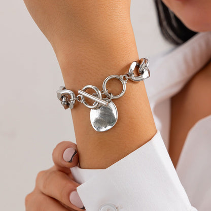 Punk lock charm bracelet