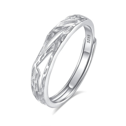 S925 sterling silver Chinese style couple engagement ring