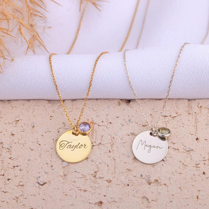 Double Layer Personalized Birthstone Necklace