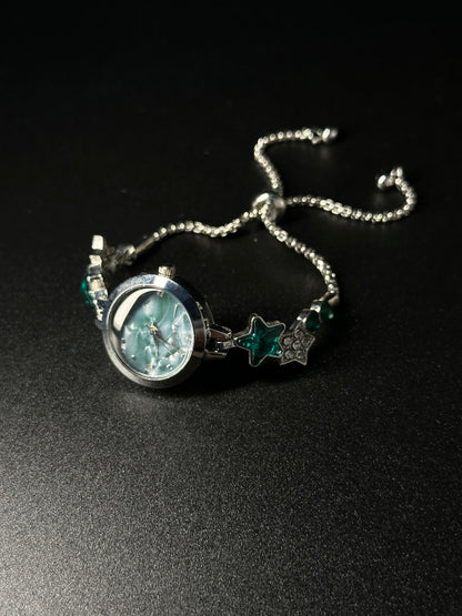 Green Diamond-studded Star Watch