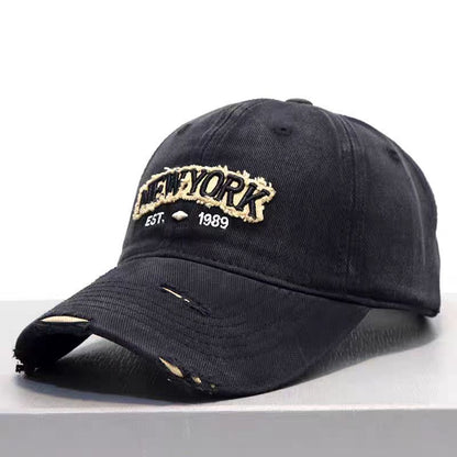 Embroidered Letter Denim Baseball Cap – Soft Crown
