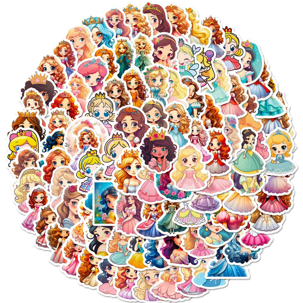 Princess Sticker Sheets – 100pcs Colorful Vinyl for DIY Projects