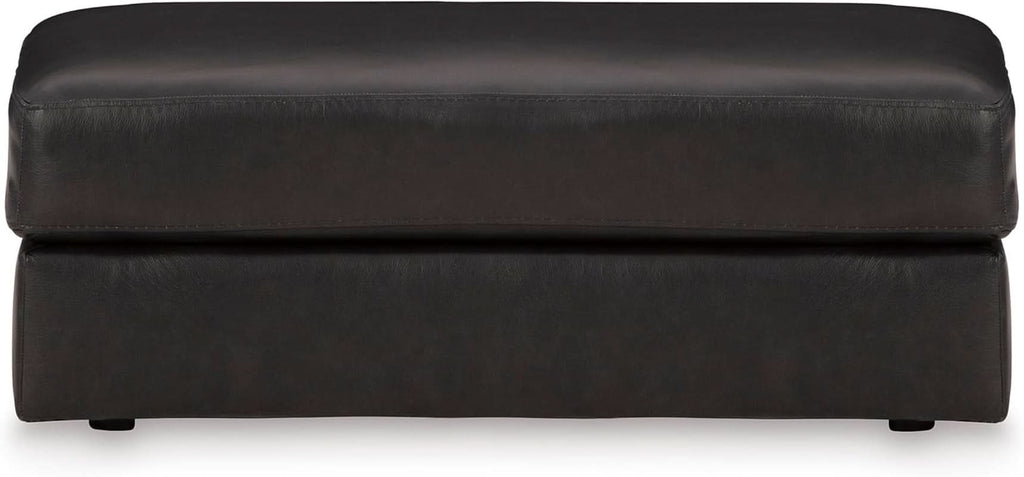 Contemporary Black Cushioned Rectangular Ottoman Finish