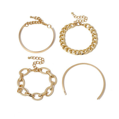 Smooth C-shaped mixed twist chain thread exaggerated O-shaped bracelet